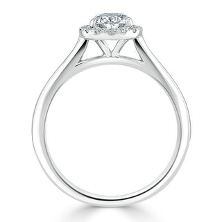 1.0 CT Pear Cut Halo Moissanite Engagement Ring - Barbara Maison 