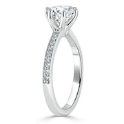 0.75 CT Round Cut Solitaire Moissanite Engagement Ring With Channel Setting - Barbara Maison 