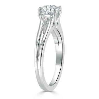 1.0 CT Asscher Cut Solitaire Split Shank Setting Moissanite Engagement Ring - Barbara Maison 