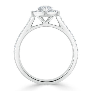 1.0 CT Marquise Cut Halo Moissanite Engagement Ring With Pave Setting - Barbara Maison 