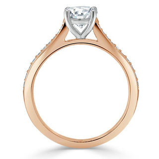 0.75 CT Round Cut Solitaire Moissanite Engagement Ring With Channel Setting - Barbara Maison 