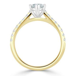 1.0 CT Marquise Cut Solitaire Pave Moissanite Engagement Ring - Barbara Maison 