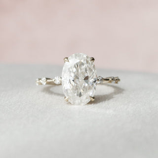 3.5 CT Oval Pave Moissanite Engagement Ring - Barbara Maison 