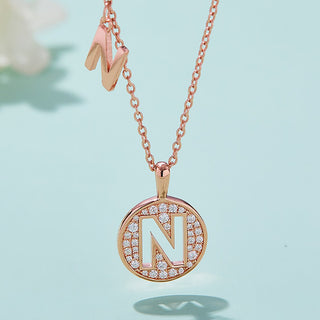 Customized "N" Letter Moissanite Diamond Necklace - Barbara Maison 