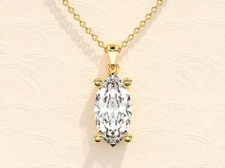 1.0 CT Marquise Moissanite Diamond Solitaire Necklace - Barbara Maison 