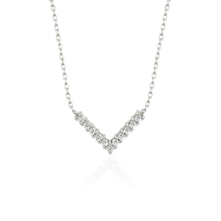 0.10 Moissanite Diamond V Shaped Necklace