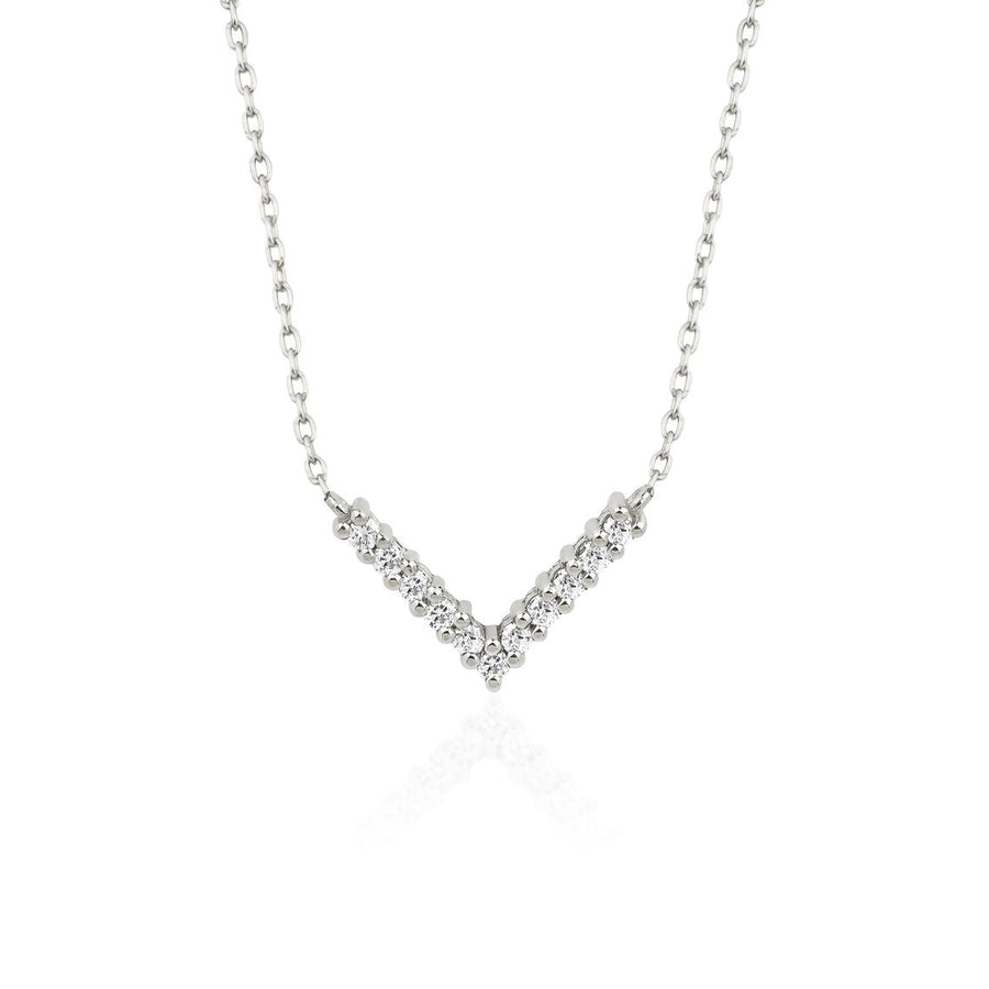 0.10 Moissanite Diamond V Shaped Necklace