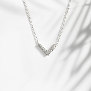 0.10 Moissanite Diamond V Shaped Necklace