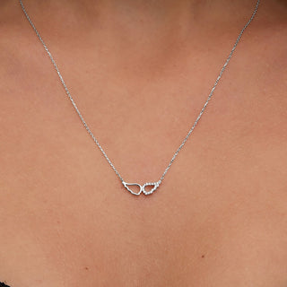 0.10 Moissanite Diamond Wing Pendent Necklace