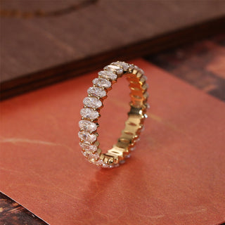 2.0 TCW Oval CVD Diamond Full Eternity Wedding Band - Barbara Maison 