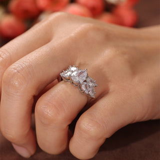 1.0 - 3.0 CT Pear F/VS1 CVD Diamond Cluster Engagement Ring - Barbara Maison 