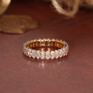 2.0 TCW Oval CVD Diamond Full Eternity Wedding Band - Barbara Maison 