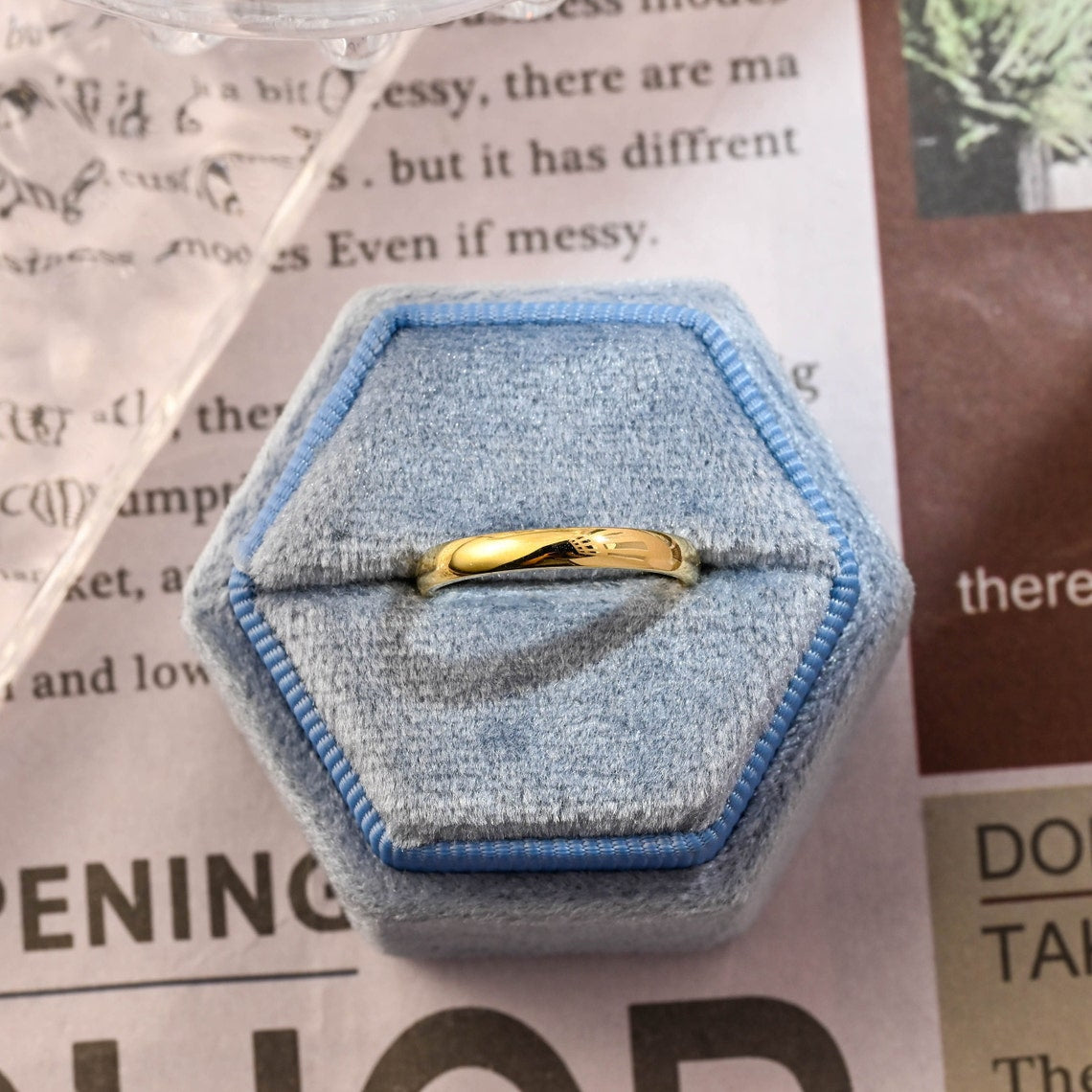 Classic Thik Plain Gold Wedding Band - Barbara Maison 