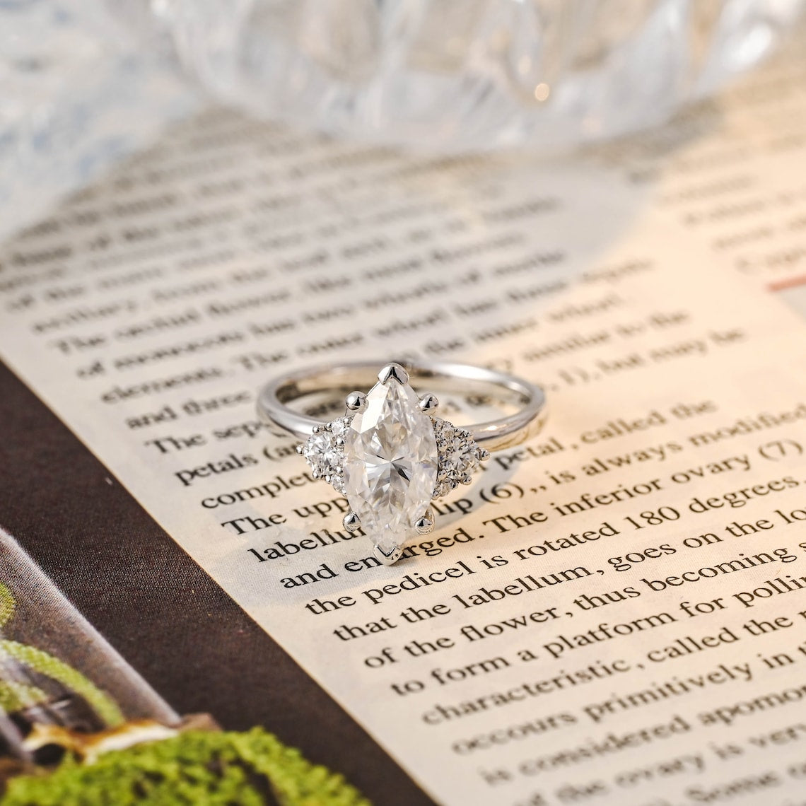 1.0 - 3.0 CT Marquise F/VS1 CVD Diamond Cluster Engagement Ring - Barbara Maison 