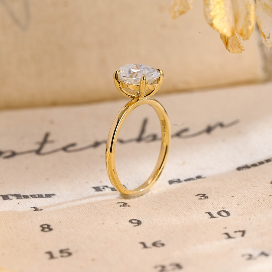 1.0 - 3.0 CT Oval F/VS1 CVD Diamond Solitaire Engagement Ring - Barbara Maison 