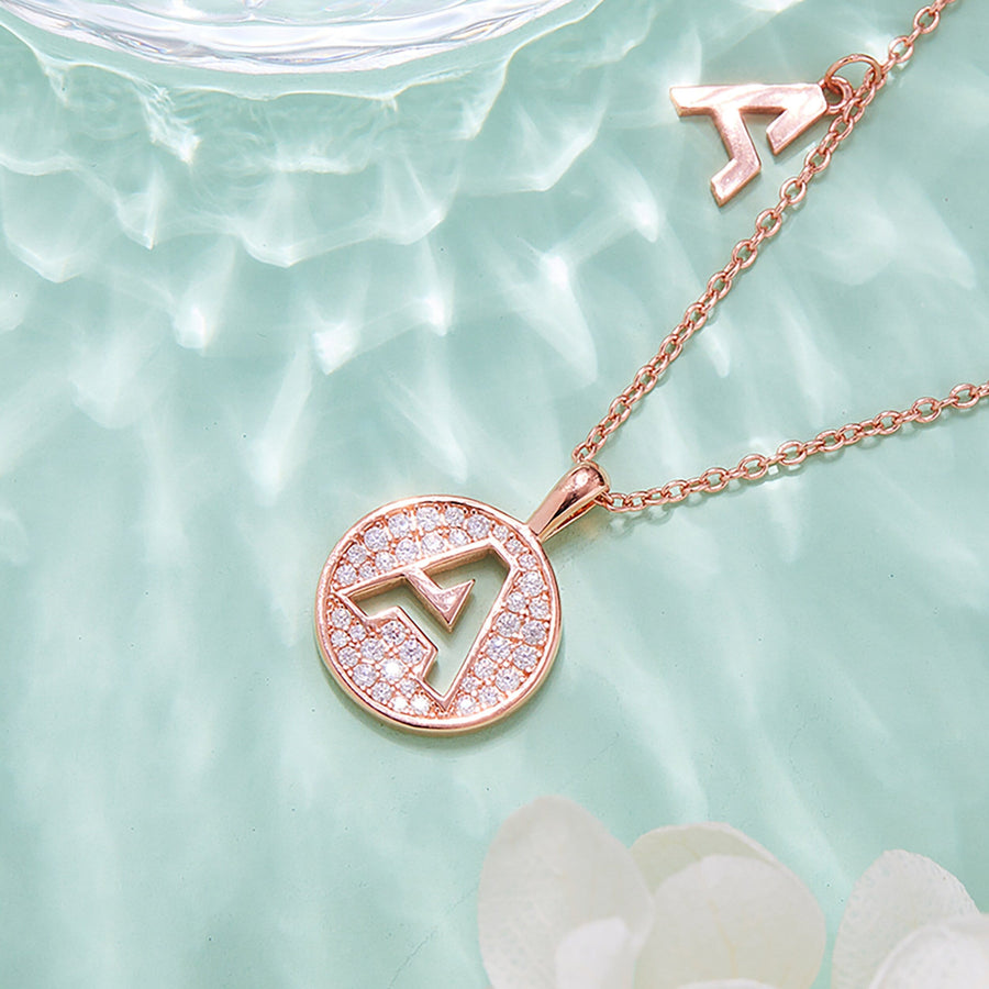 Customized "A" Letter Moissanite Diamond Necklace - Barbara Maison 