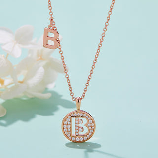 Customized "B" Letter Moissanite Diamond Necklace - Barbara Maison 