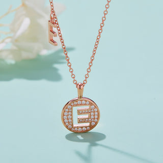 Customized "E" Letter Moissanite Diamond Necklace - Barbara Maison 