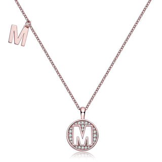 Customized "M" Letter Moissanite Diamond Necklace - Barbara Maison 