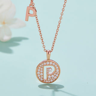 Customized "P" Letter Moissanite Diamond Necklace - Barbara Maison 