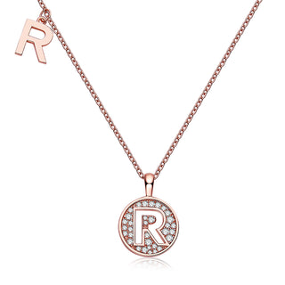 Customized "R" Letter Moissanite Diamond Necklace - Barbara Maison 