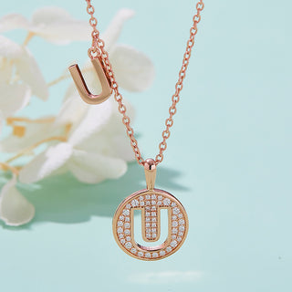 Customized "U" Letter Moissanite Diamond Necklace - Barbara Maison 