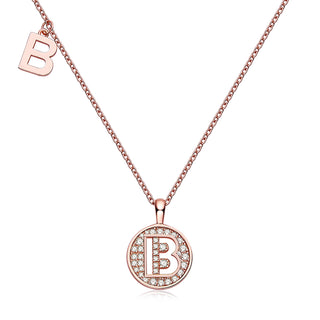 Customized "B" Letter Moissanite Diamond Necklace - Barbara Maison 