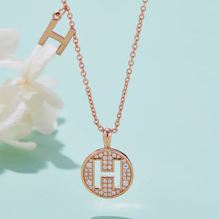 Customized "H" Letter Moissanite Diamond Necklace - Barbara Maison 