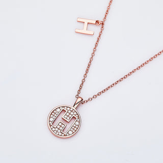 Customized "H" Letter Moissanite Diamond Necklace - Barbara Maison 