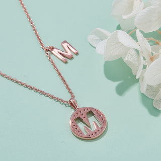 Customized "M" Letter Moissanite Diamond Necklace - Barbara Maison 