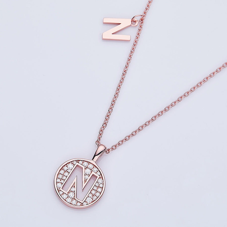 Customized "N" Letter Moissanite Diamond Necklace - Barbara Maison 