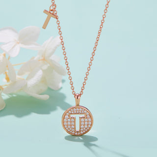 Customized "T" Letter Moissanite Diamond Necklace - Barbara Maison 