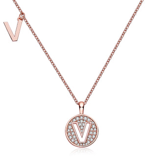 Customized "V" Letter Moissanite Diamond Necklace - Barbara Maison 