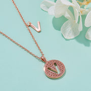 Customized "V" Letter Moissanite Diamond Necklace - Barbara Maison 