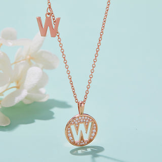 Customized "W" Letter Moissanite Diamond Necklace - Barbara Maison 