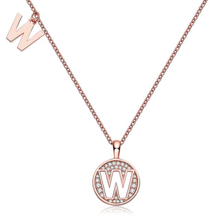 Customized "W" Letter Moissanite Diamond Necklace - Barbara Maison 