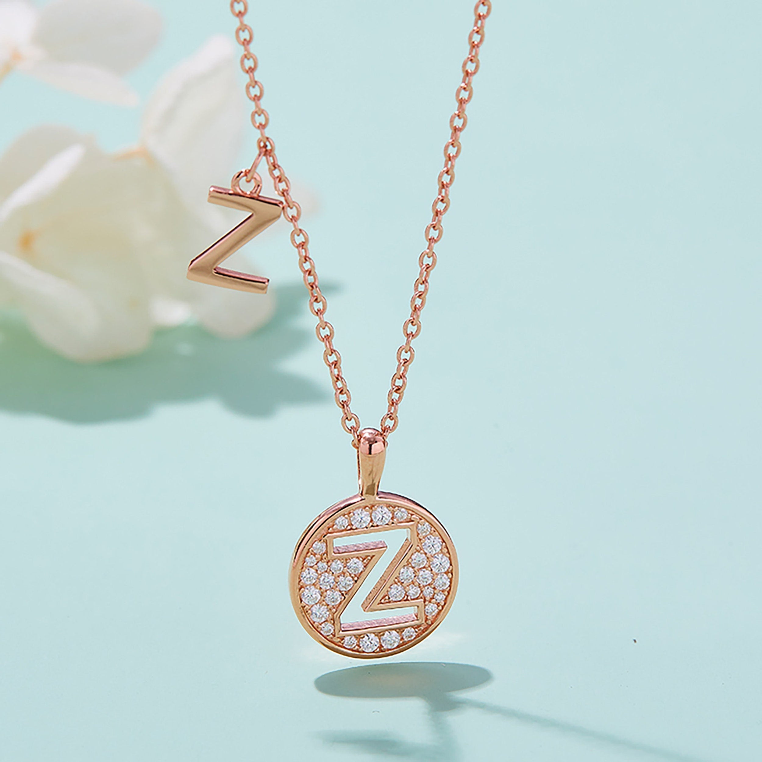 Customized "Z" Letter Moissanite Diamond Necklace - Barbara Maison 