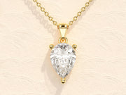 1.0 CT Pear Moissanite Diamond Solitaire Necklace - Barbara Maison 