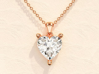 1.0 CT Heart Moissanite Diamond Solitaire Necklace - Barbara Maison 