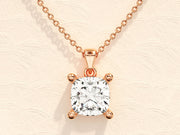 1.0 CT Cushion Moissanite Diamond Solitaire Necklace - Barbara Maison 
