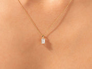 1.0 CT Emerald Moissanite Diamond Solitaire Necklace - Barbara Maison 