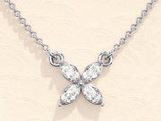 0.40 TCW Marquise Moissanite Diamond Clover Necklace - Barbara Maison 