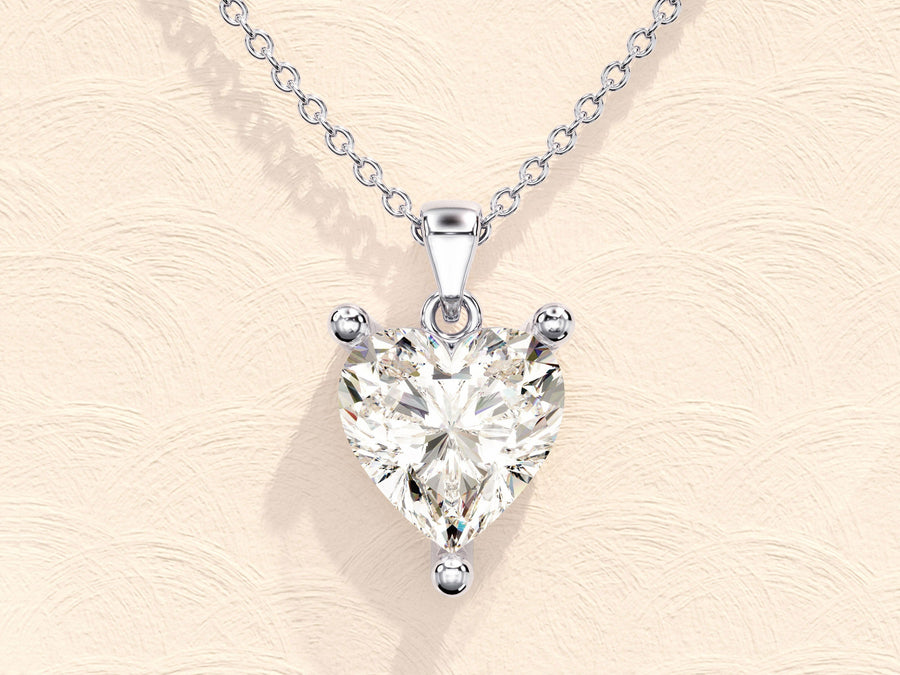 1.0 CT Heart Moissanite Diamond Solitaire Necklace - Barbara Maison 