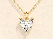 1.0 CT Heart Moissanite Diamond Solitaire Necklace - Barbara Maison 