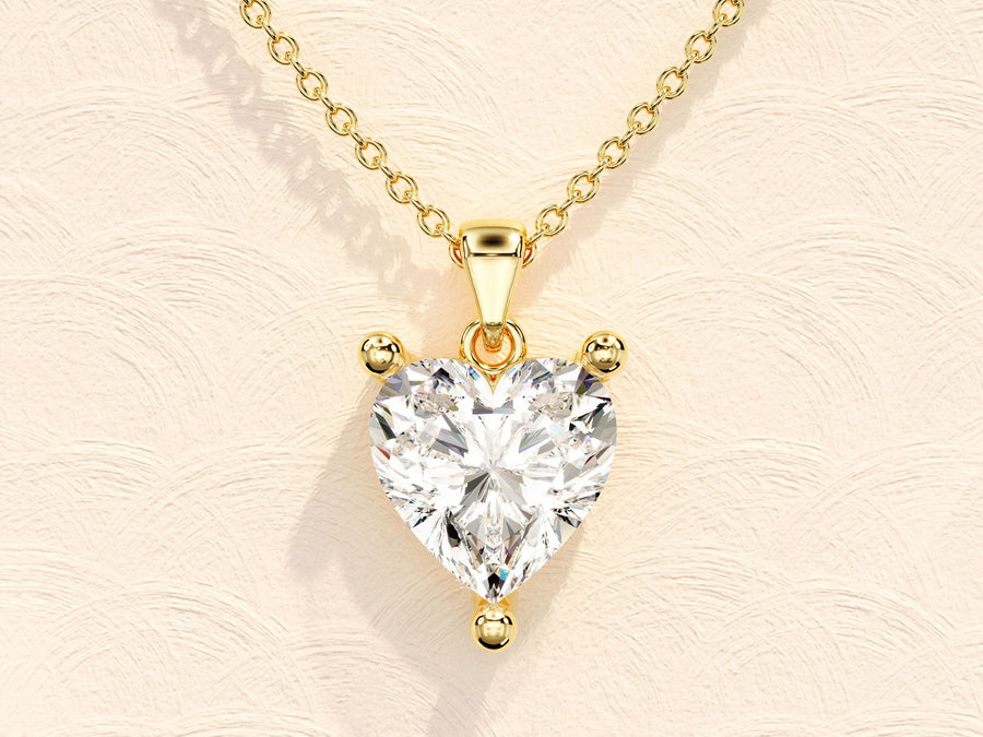1.0 CT Heart Moissanite Diamond Solitaire Necklace - Barbara Maison 