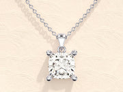 1.0 CT Cushion Moissanite Diamond Solitaire Necklace - Barbara Maison 