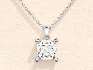 1.0 CT Cushion Moissanite Diamond Solitaire Necklace - Barbara Maison 