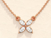 0.40 TCW Marquise Moissanite Diamond Clover Necklace - Barbara Maison 