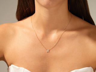 0.40 TCW Marquise Moissanite Diamond Clover Pendent Necklace - Barbara Maison 