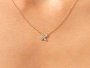 0.24 TCW Round Moissanite Diamond Clover Necklace - Barbara Maison 